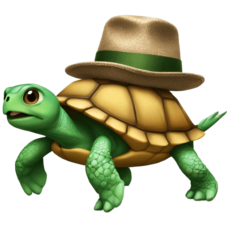 Turtle wearing a hat emoji