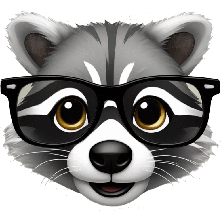 racoon in a glasses emoji