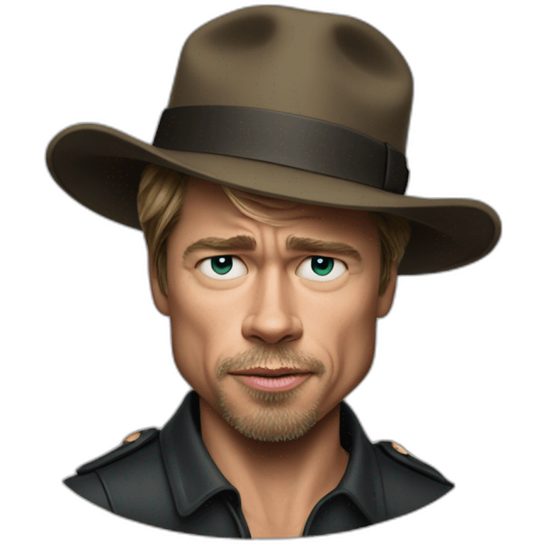 Brad Pitt Mickey O'Neil with hat in anger emoji