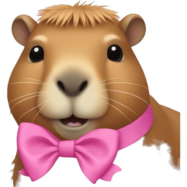 Capybara with a pink bow emoji