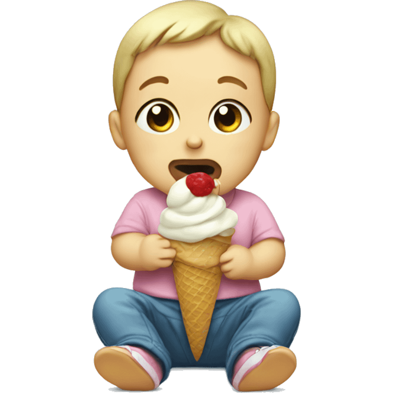 Baby eating ice cream emoji