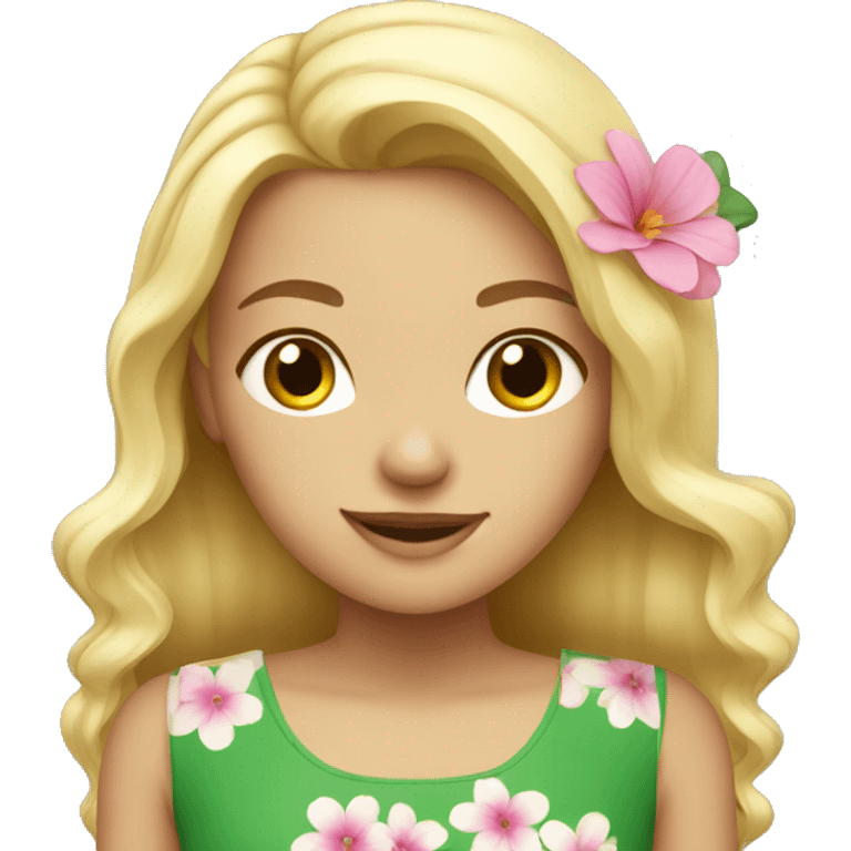 blonde girl with flower emoji