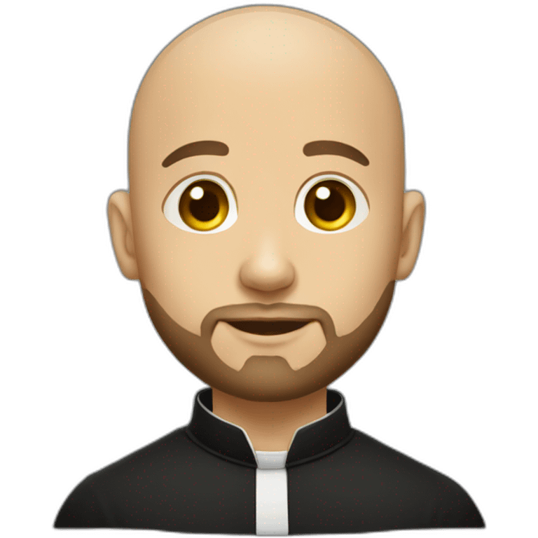 young, bald, bearded priest dressed for mass. emoji