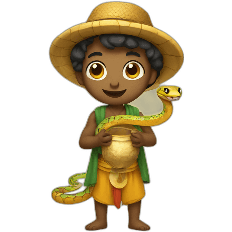 cute snake charmer emoji