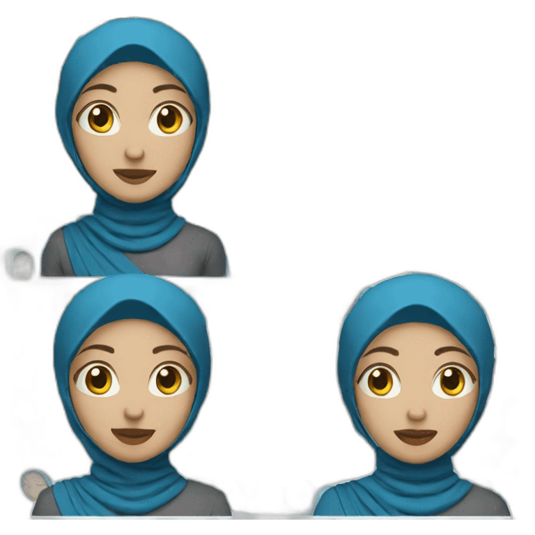 indonesian woman with blue hijab emoji