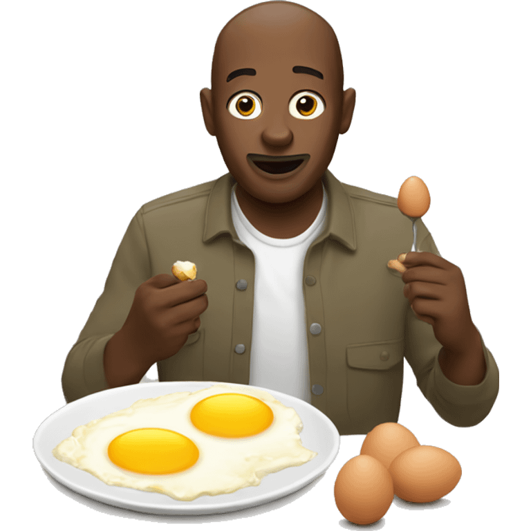 Man eating eggs emoji