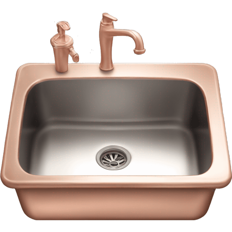 Realistic isolated rose gold kitchen sink. emoji