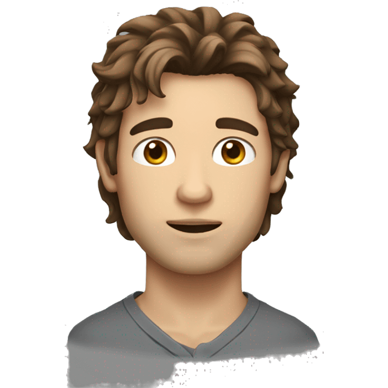 A guy with disheveled brown hair, gray eyes and a scar on his forehead emoji