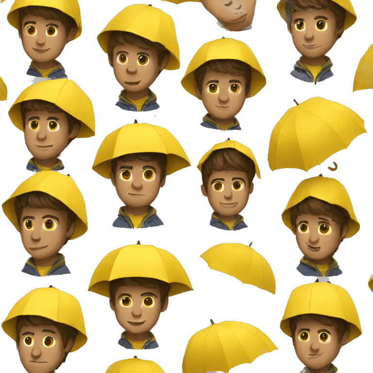 Guy in preppy yellow rain jacket   emoji