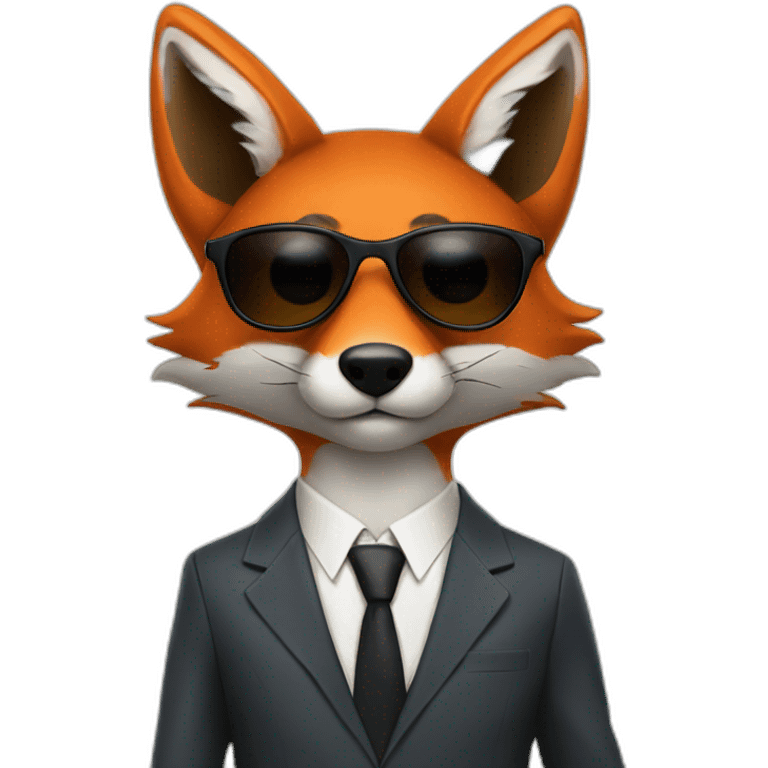 Fox in a suit with sunglasses emoji