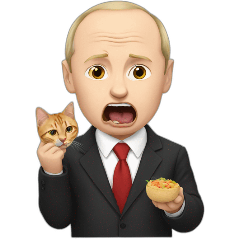 Putin eating a cat emoji