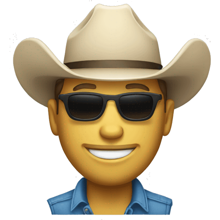 White cowboy with sunglasses smirking   emoji