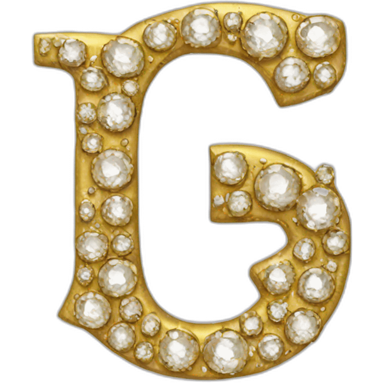 Gold and diamonds letter G emoji