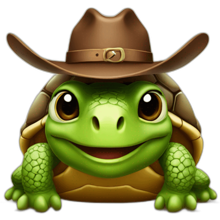 Turtle with cowboy hat emoji