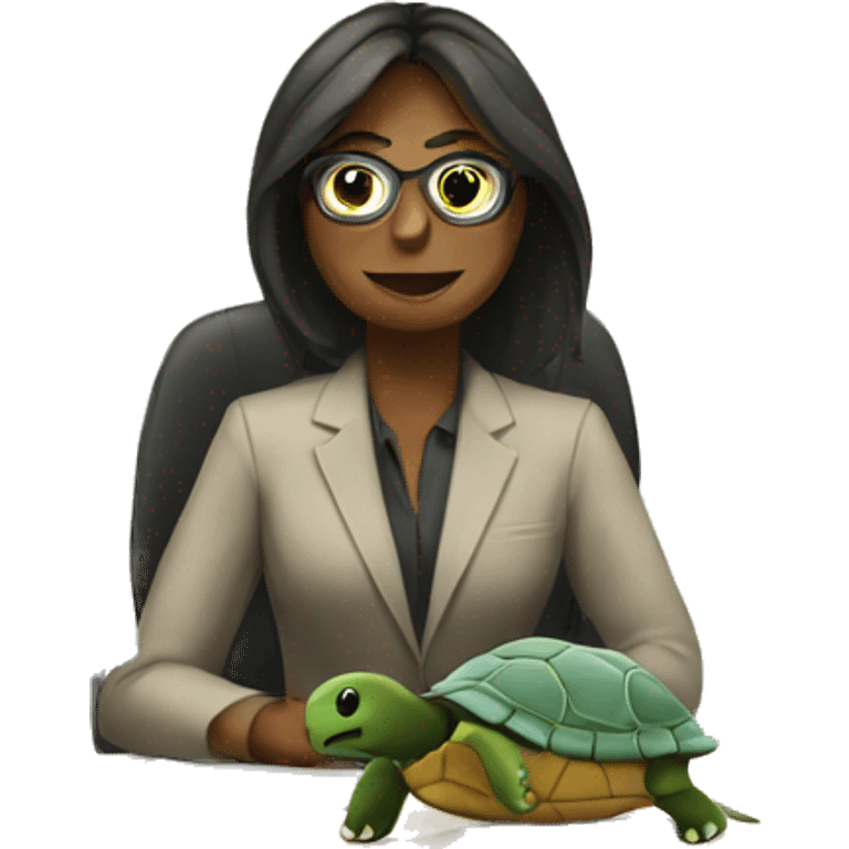 woman turtle working in an office  emoji