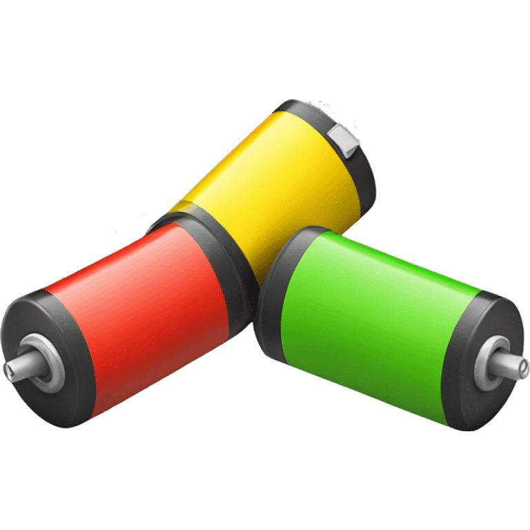 green battery red battery and yellow battery emoji