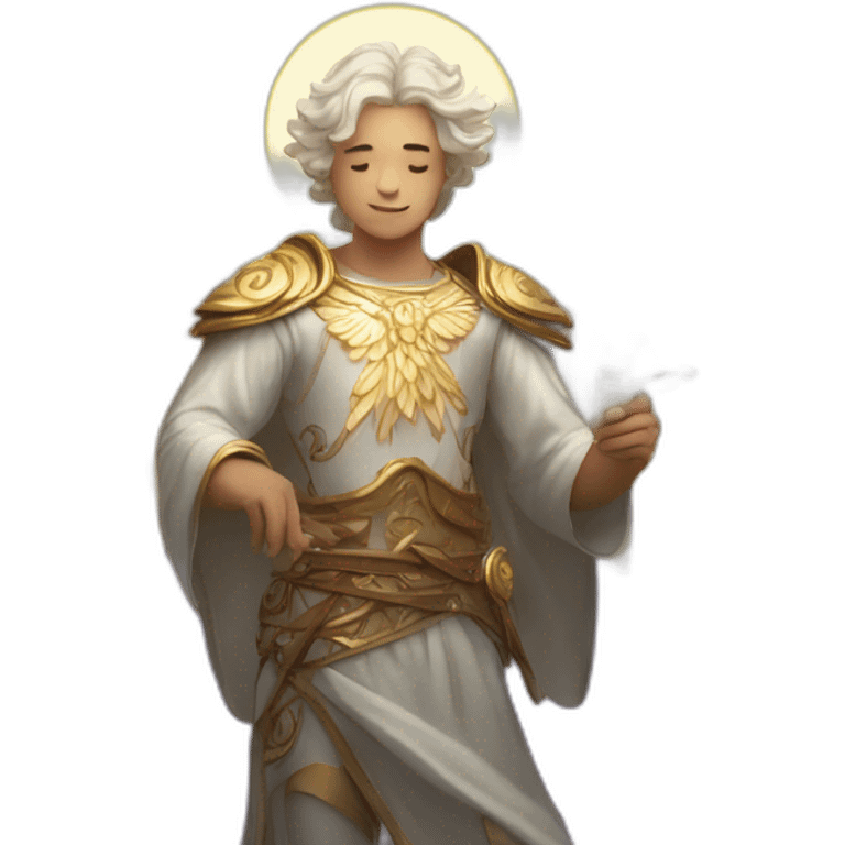 Celestial angel bard with astral wings emoji