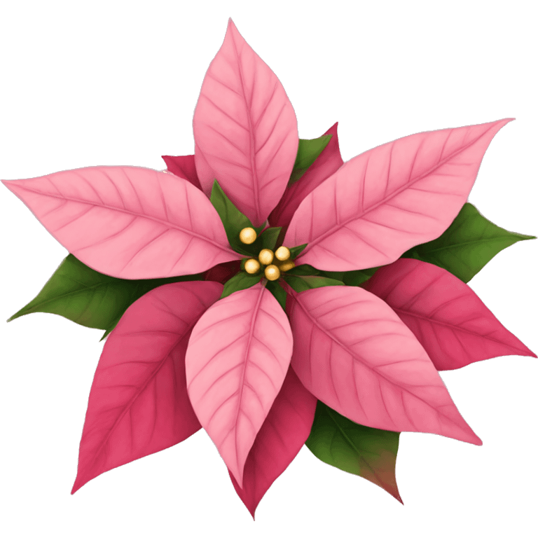 pink poinsettia christmas flowers emoji