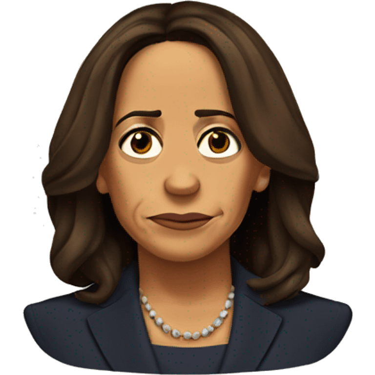 kamala harris head with a sad face emoji