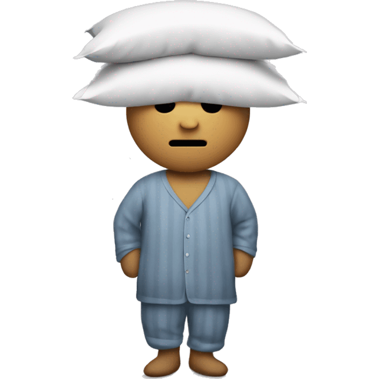 man with pillow head in pajamas emoji