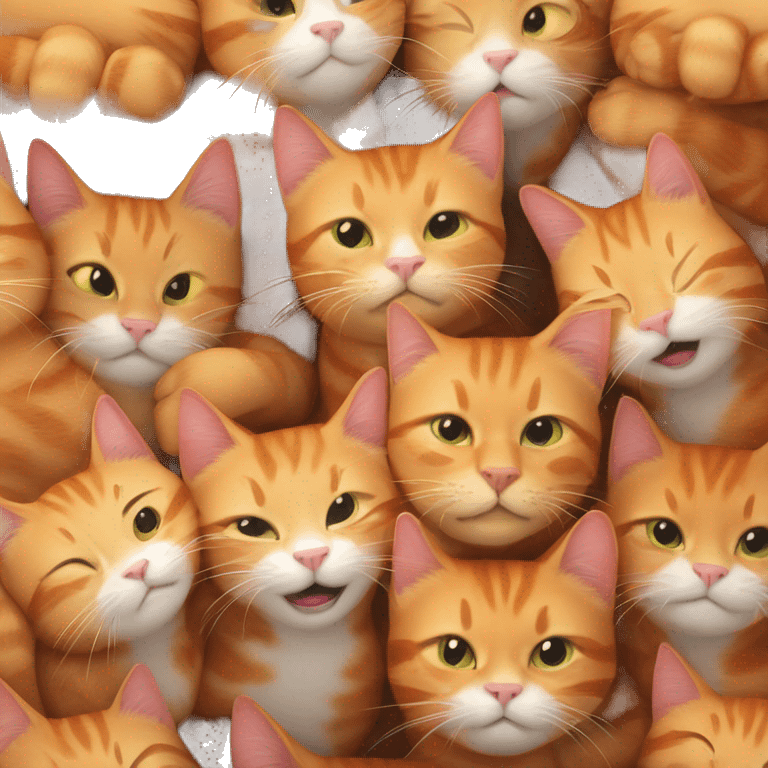 ginger cat cute cuddles with other ginger cat emoji