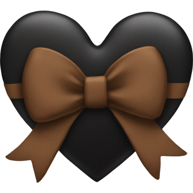 black heart with brown bow emoji