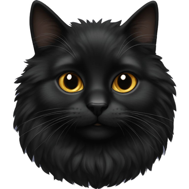 Black fluffy cat emoji