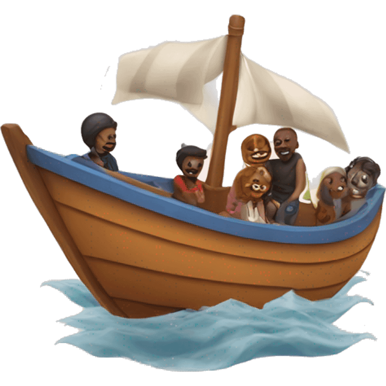 boat with love people emoji