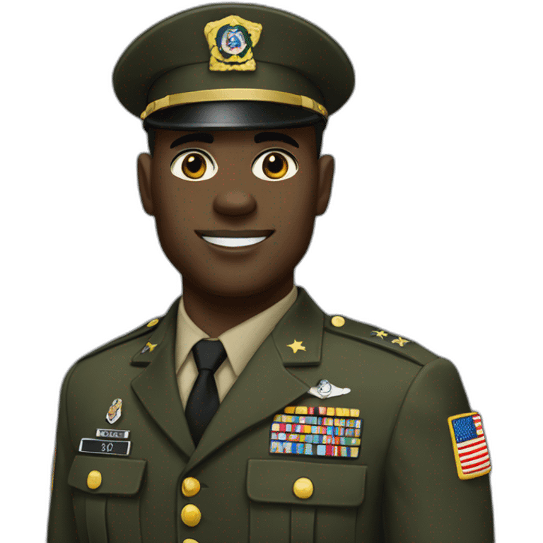 US Army black Officer emoji