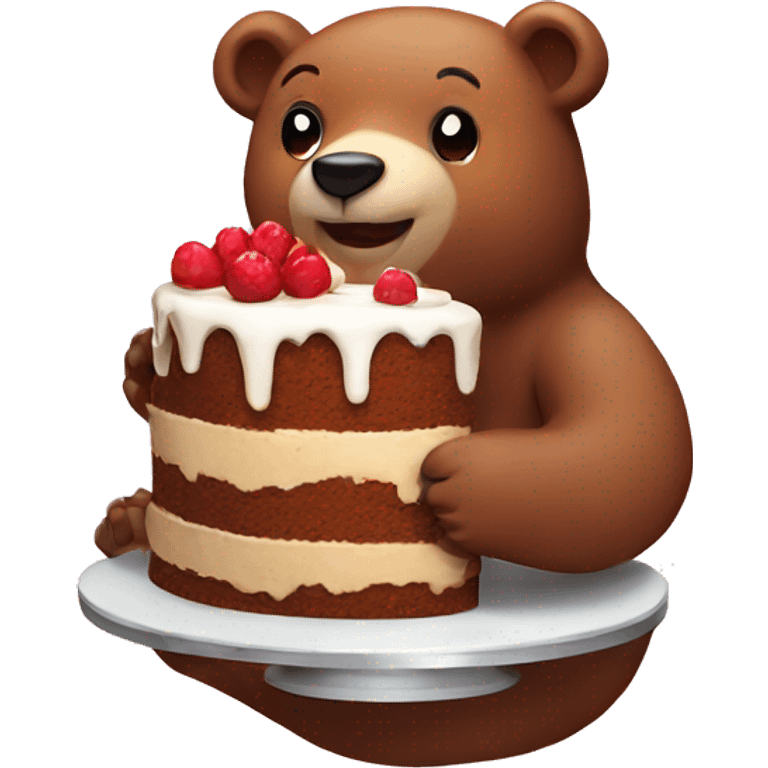 Bear with cake emoji