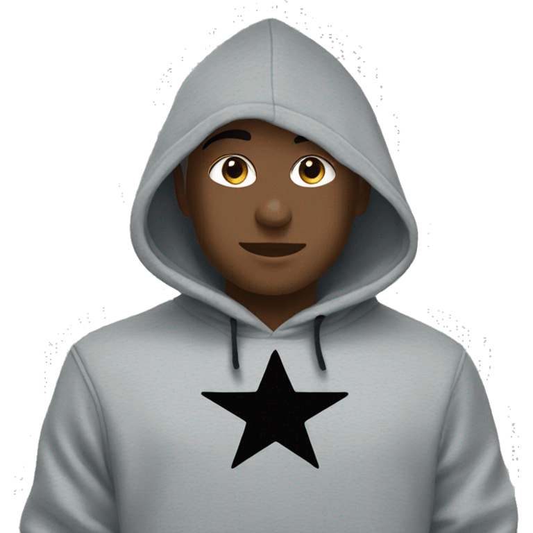 Gray Nike hoodie with a black star  emoji