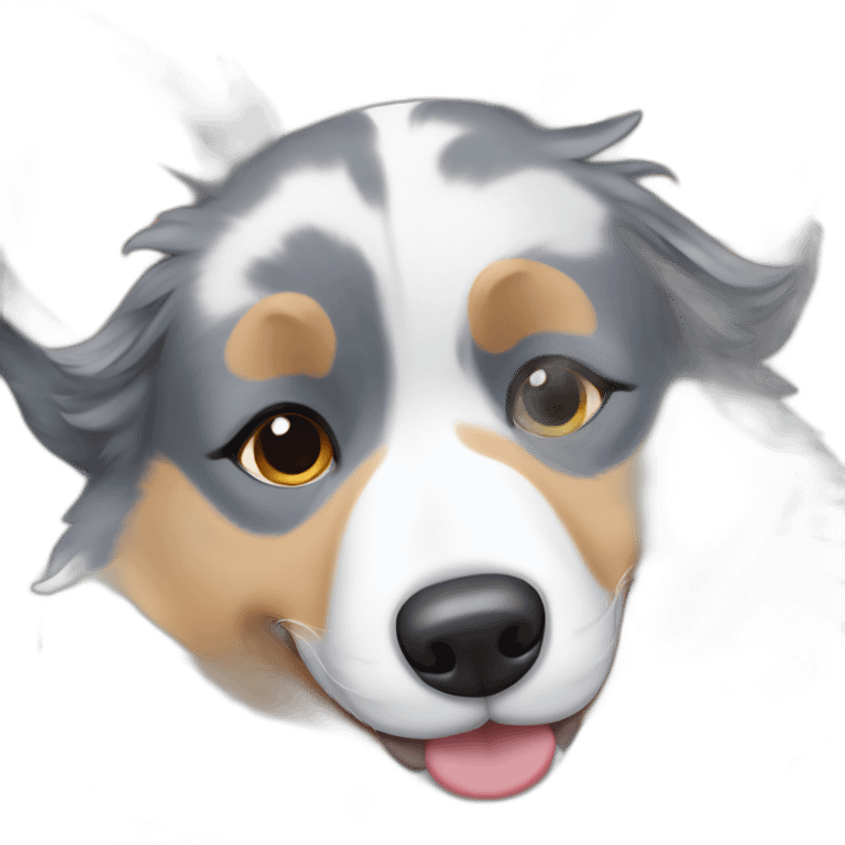 Blue Merle corgi sleeping emoji