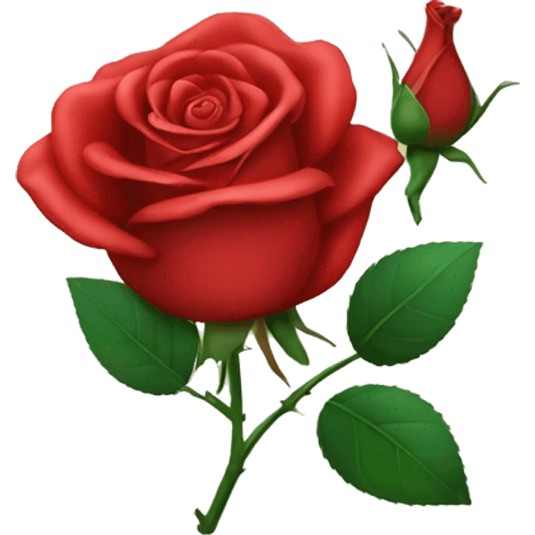 Red rose no green stem  emoji