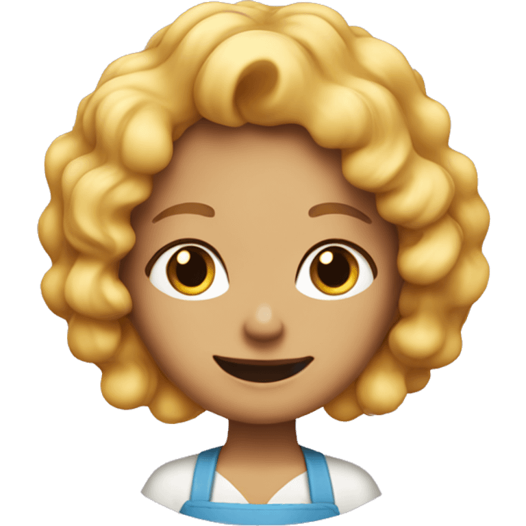 A girl with curl blonde hair cook a pizza emoji