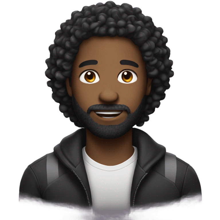 Black man curly hair with beard emoji