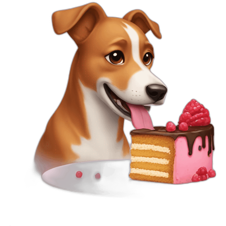 Dog eat a cake emoji