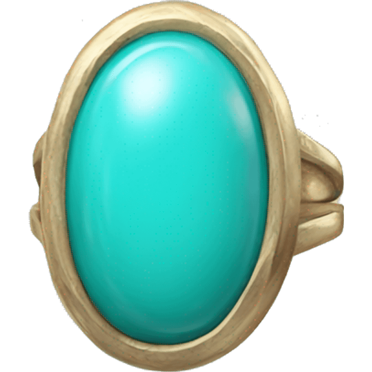 Realistic isolated turquoise ring emoji