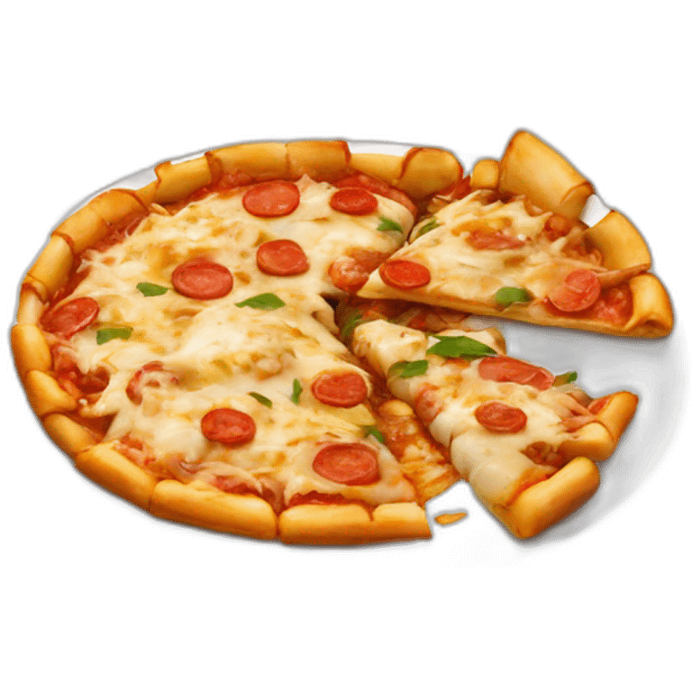 Poutine avec une part de pizza a la main emoji