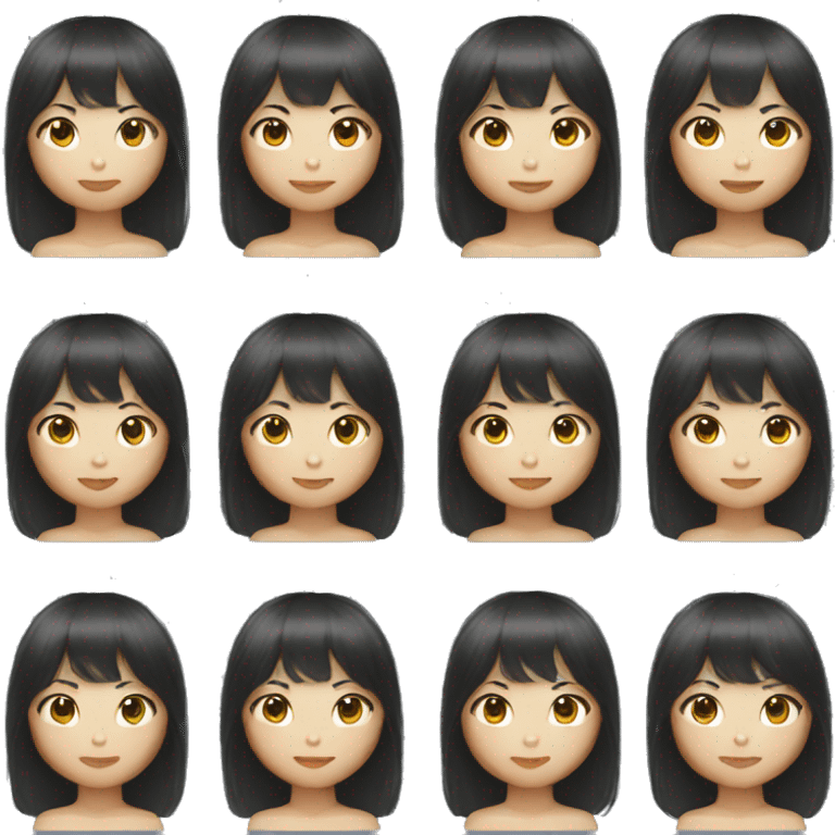 asian girl bangs emoji