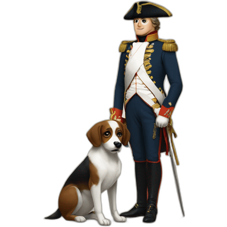 Napoleon with a dog emoji