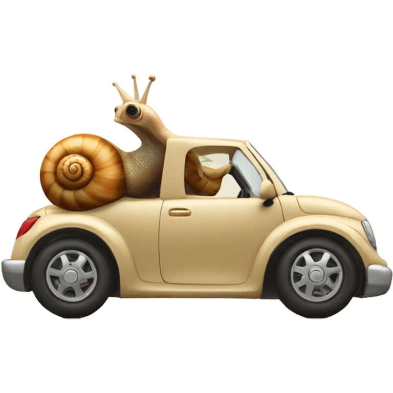 Snail riding a car emoji