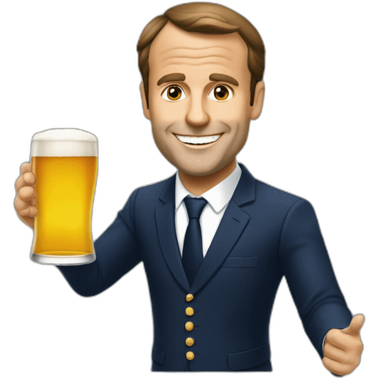 Macron boit un bière emoji