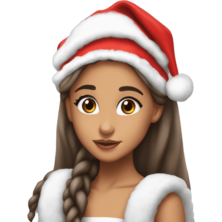 ariana grande with santa hat emoji