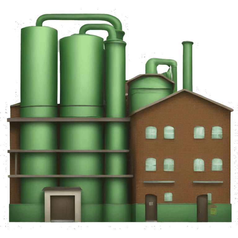 Green and brown factory emoji