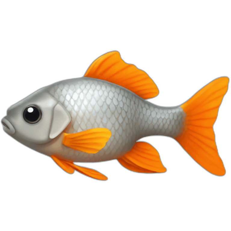 Grey and Orange goldfish emoji