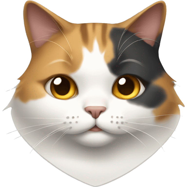 Fat calico cat with a shield  emoji