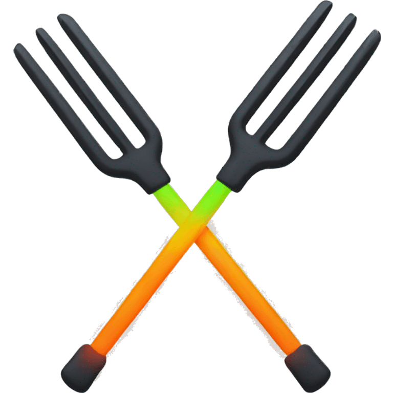 pitchfork with neon elements emoji