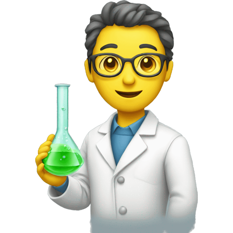 scientist with a yellow skin holding a science tube emoji