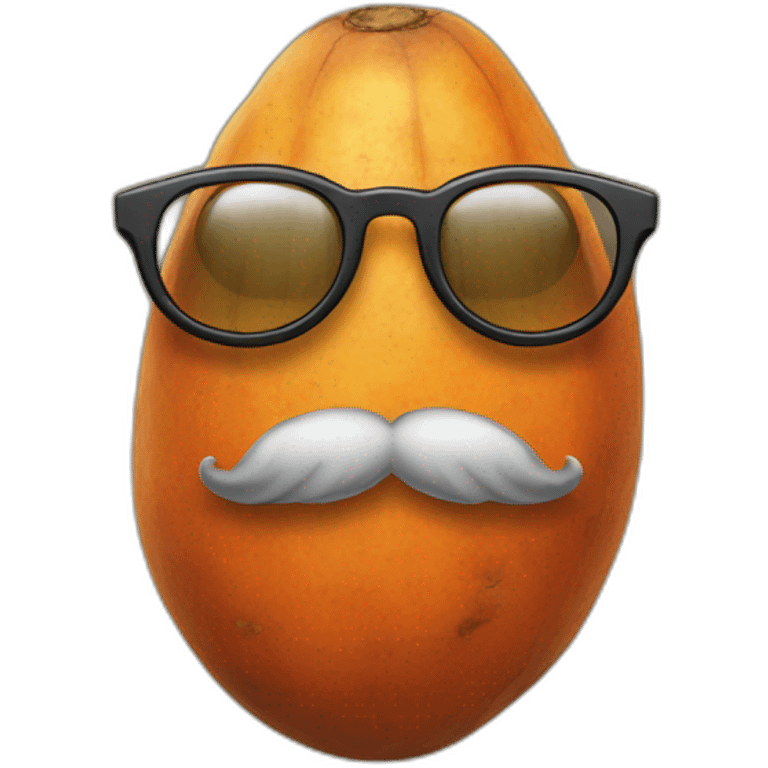 sweet potato with glasses and a beard emoji