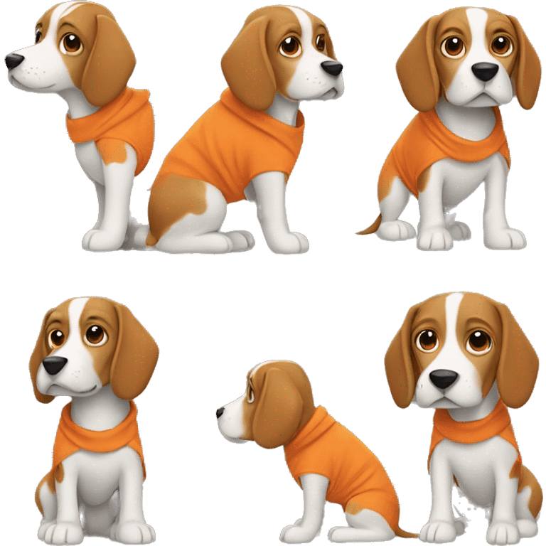 Beagle dog in orange hoodie  emoji